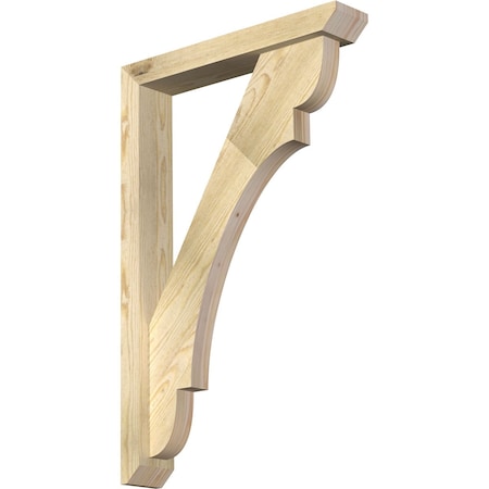 Ekena Millwork Olympic Slat Rough Sawn Bracket w/ Offset Brace, Douglas Fir, 4"W x 22"D x 34"H BKT0402X22X34OLY06RDF